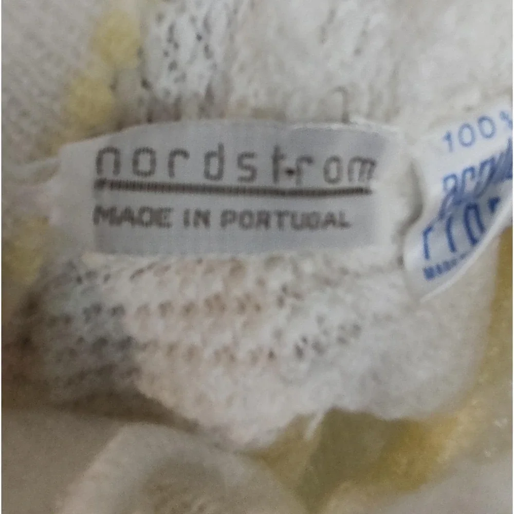 Vtg Nordstrom Creamy White Yellow Car Seat Hooded Baby Sack Christening D4